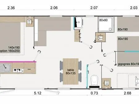 Apartman Mobil-home 5* Montalivet *